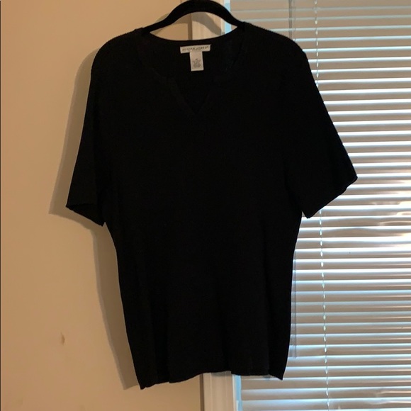 Black short sleeve sweater sz 1x Jillian Jones - Picture 1 of 5